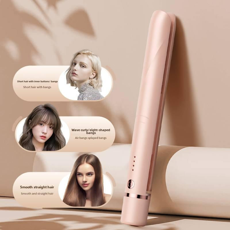 The "Jetsetter" Mini 2-in-1 Flat Iron & Curling Wand | Ceramic Travel Styler (Portable & Anti-Frizz)