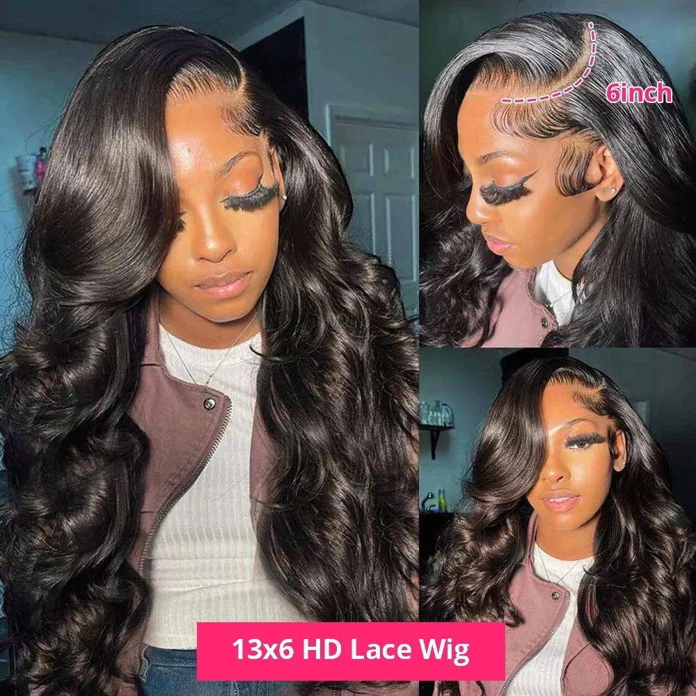 100% Human Hair Weargo Body Wave 13X6 HD Lace Frontal Wigs 30 40 Inch Black Loose Water 13X4 Lace Front Wig 5X5 Glueless Closure