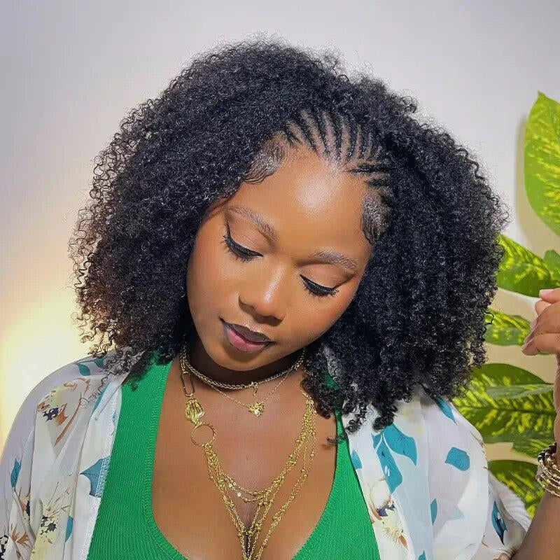 The "Afro-Luxe" Kinky Curly Half Wig | 3-in-1 Invisible Blend (200% Density & Glueless)