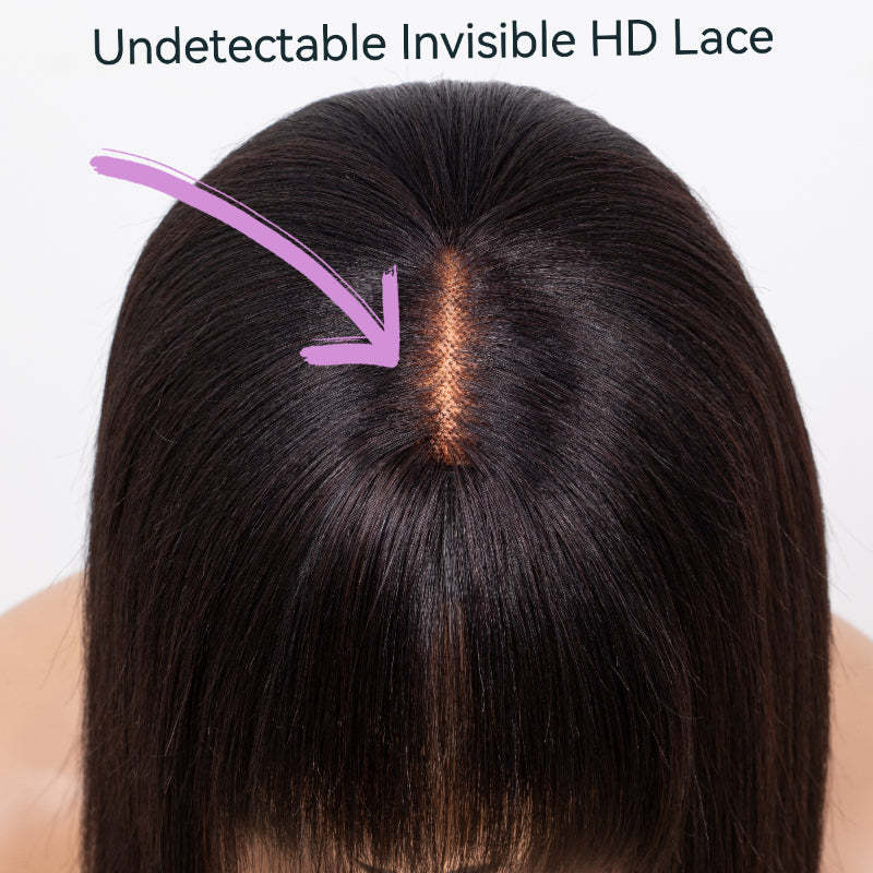 Glueless Straight Fringe Bob Wig – 100% Human Hair Scalp-Top Bob with Bangs | Holiday Glow Collection