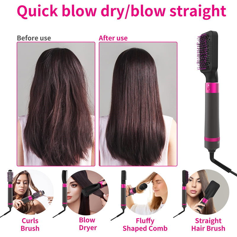 5-in-1 Professional Air Styler & Hair Dryer – High-Speed Ionic Blow Dryer Brush with Auto-Wrap Curlers | Holiday Glow Collection