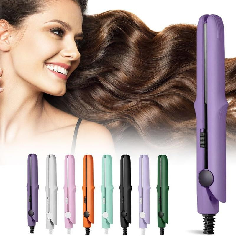 The "Jetsetter" Mini 2-in-1 Flat Iron & Curling Wand | Ceramic Travel Styler (Portable & Anti-Frizz)