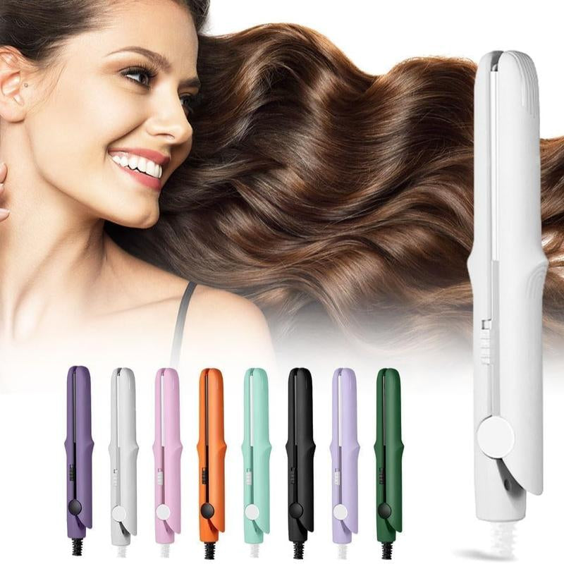 The "Jetsetter" Mini 2-in-1 Flat Iron & Curling Wand | Ceramic Travel Styler (Portable & Anti-Frizz)
