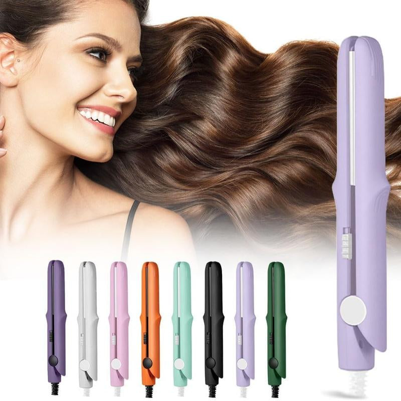 The "Jetsetter" Mini 2-in-1 Flat Iron & Curling Wand | Ceramic Travel Styler (Portable & Anti-Frizz)