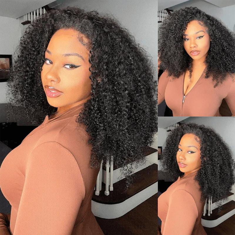 The "Afro-Luxe" Kinky Curly Half Wig | 3-in-1 Invisible Blend (200% Density & Glueless)