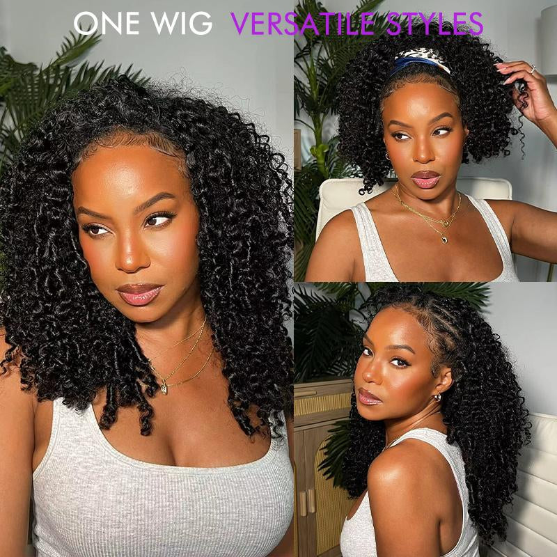 The "Afro-Luxe" Kinky Curly Half Wig | 3-in-1 Invisible Blend (200% Density & Glueless)