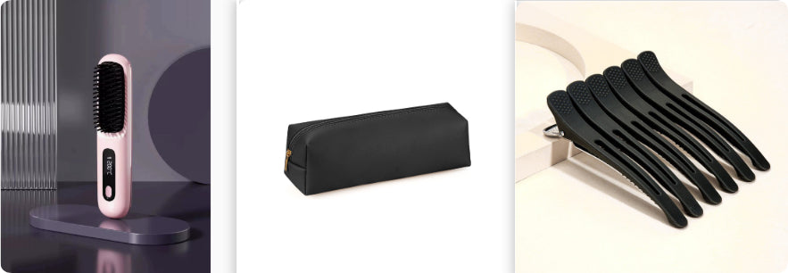 2-in-1 Wireless Hair Straightener Brush – Ionic Cordless Hot Comb with LCD Display | Holiday Glow Collection