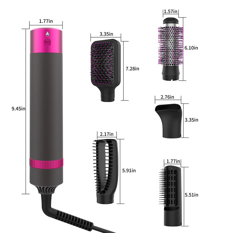 5-in-1 Professional Air Styler & Hair Dryer – High-Speed Ionic Blow Dryer Brush with Auto-Wrap Curlers | Holiday Glow Collection
